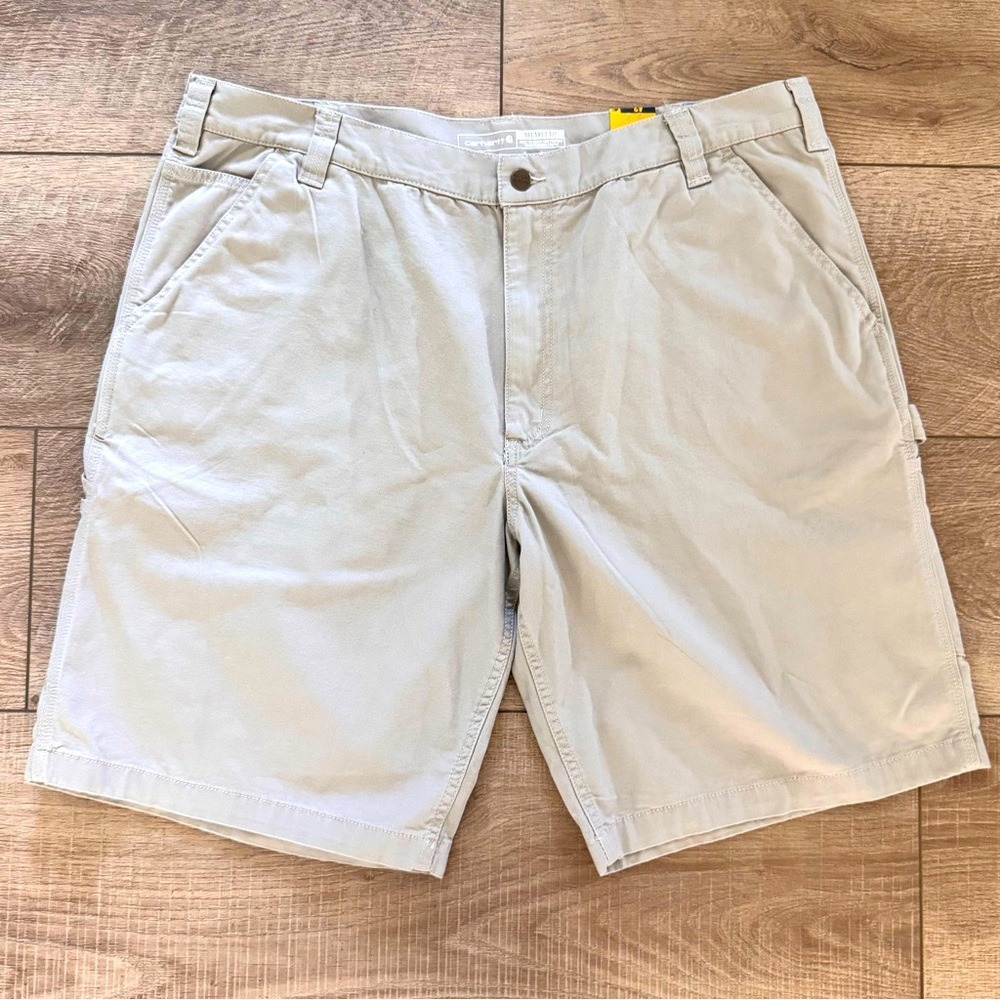 New Tan Khaki Rugged Flex Relaxed Fit Canvas‎ Utility Work Shorts 42 Gorpcore